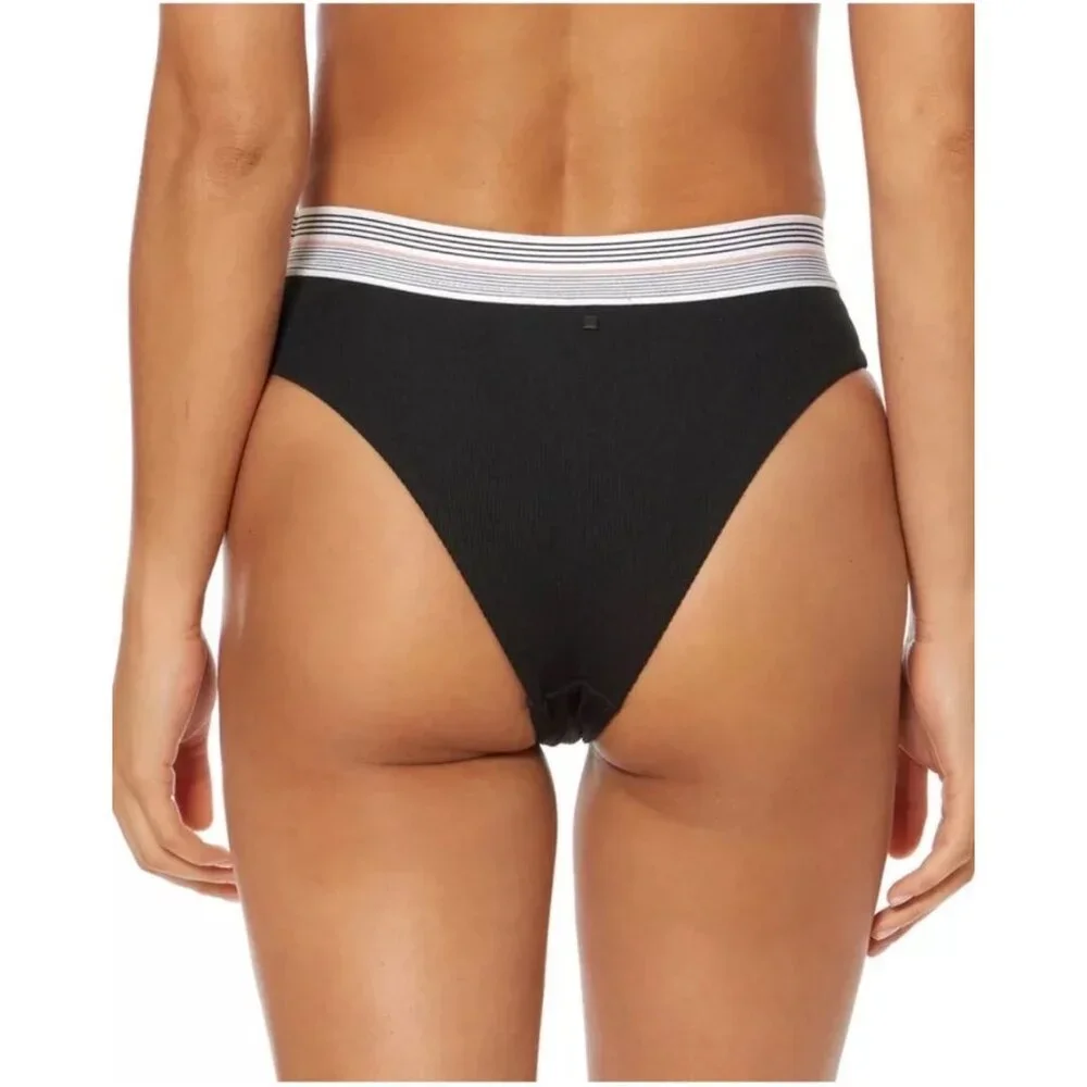 Dolce Vita Two Piece Swimsuit Size S/M Black NWT $134 Bathing Suit Bikini Cheeky